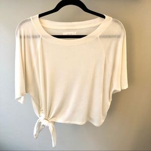 OAK + FORT Side-Tie Cropped T-Shirt